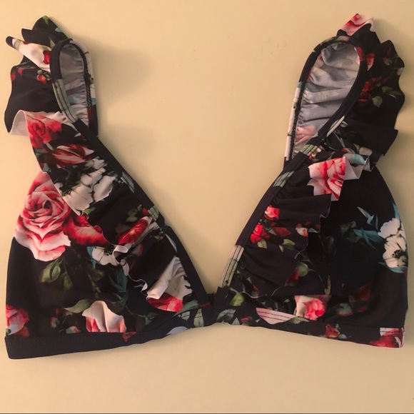 CUPSHE Navy -Floral Ruffle Bikini - Picture 14 of 16